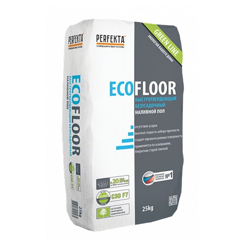 Пол наливной быстротвердеющий безусадочный Ecofloor Green line Dust free 25 кг  в Уфе